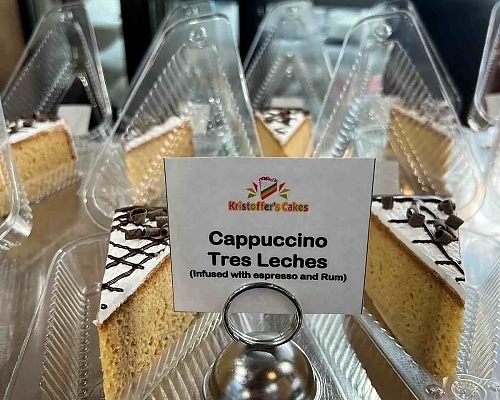 Cappuccino tres leches cake showcasing tres leches cake.